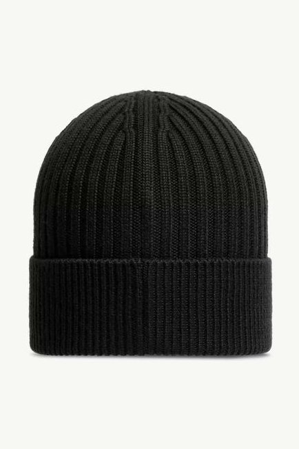 Moncler L20973B0000104761999 Ribbed Knit Beanie — Black, view 3