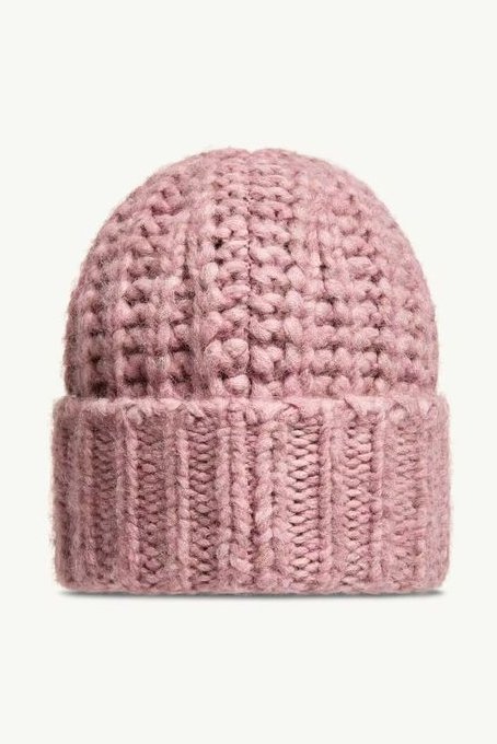 Moncler L20983B00010M1214529 Cable-Knit Beanie — Pink, view 2