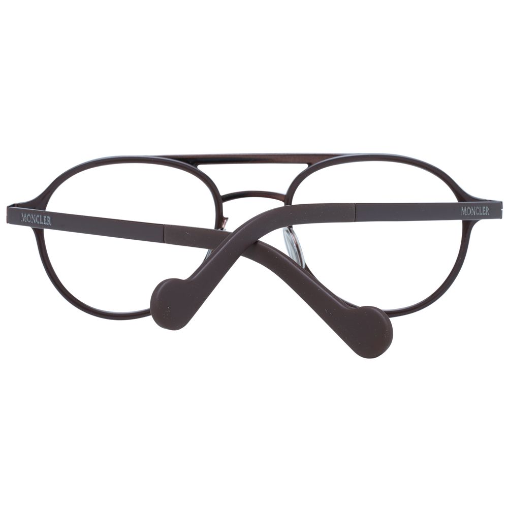 Moncler MO-1027458 Metal Aviator Eyeglasses — Brown, view 3