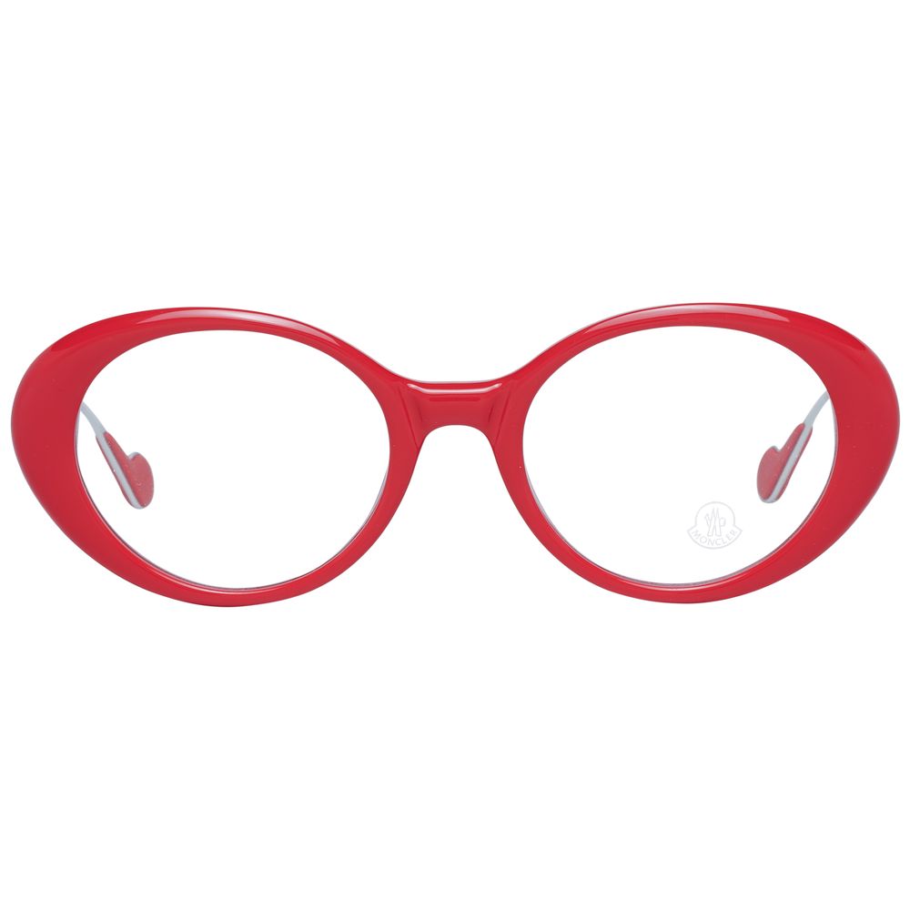 Moncler MO-1047127 Oval Metal & Plastic Eyeglasses — Red, view 2