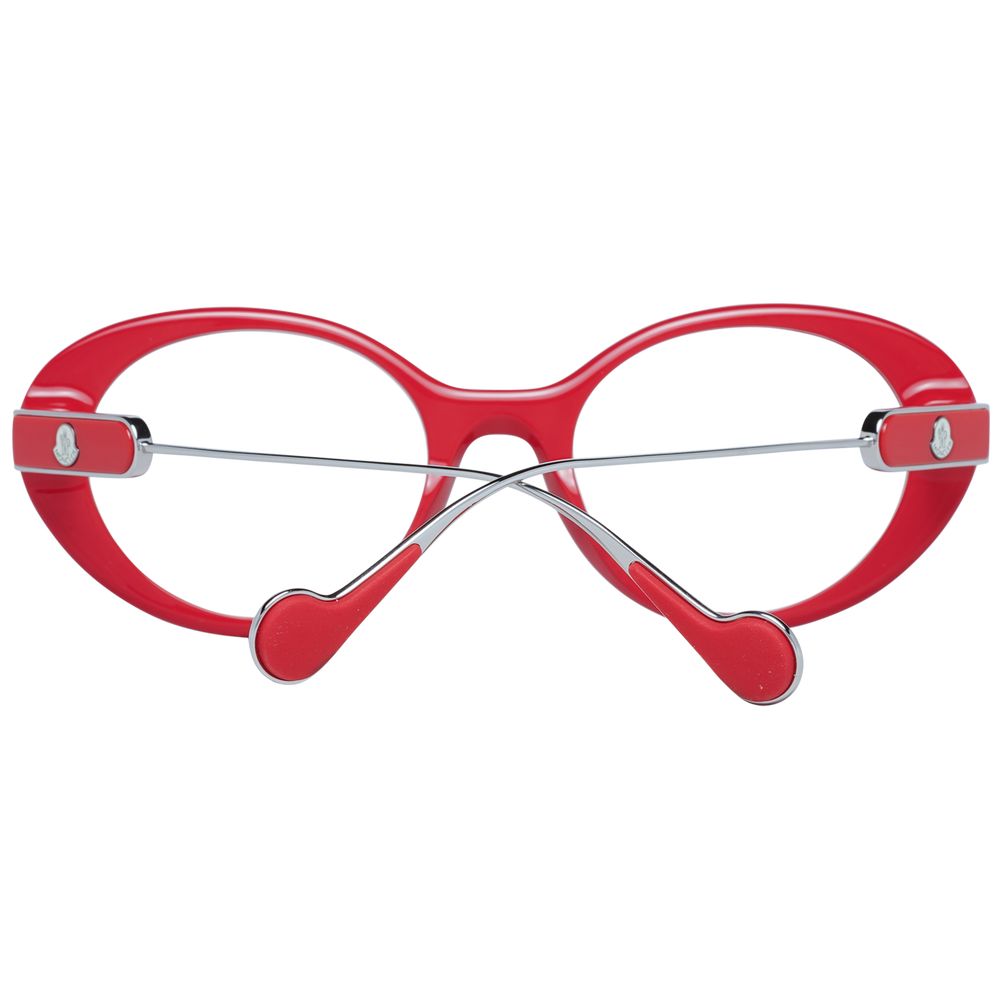 Moncler MO-1047127 Oval Metal & Plastic Eyeglasses — Red, view 3
