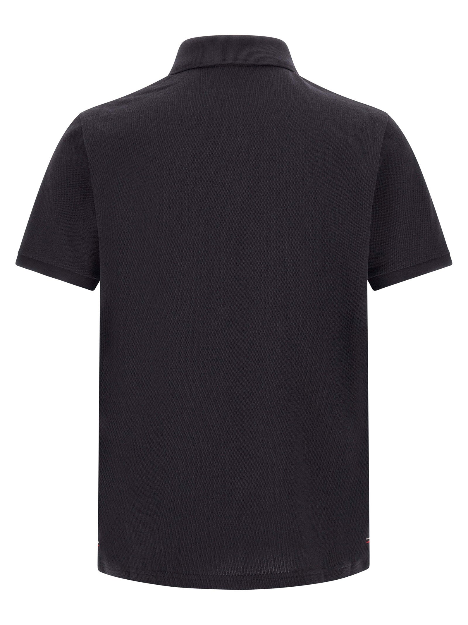 Moncler Triple Logo Embroidered Polo Shirt — Black, view 2