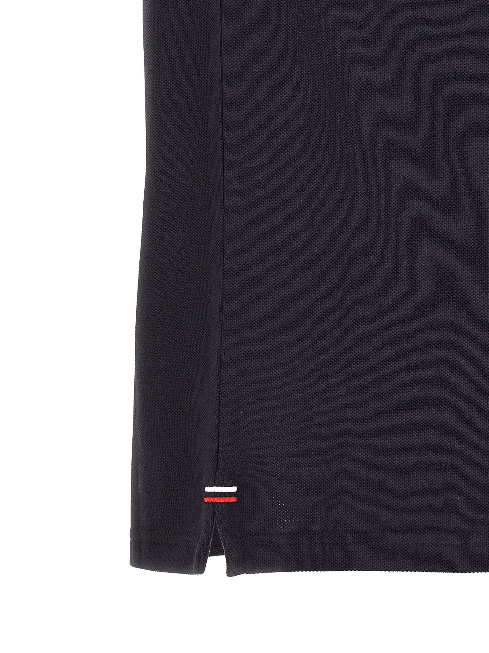 Moncler Triple Logo Embroidered Polo Shirt — Black, view 4