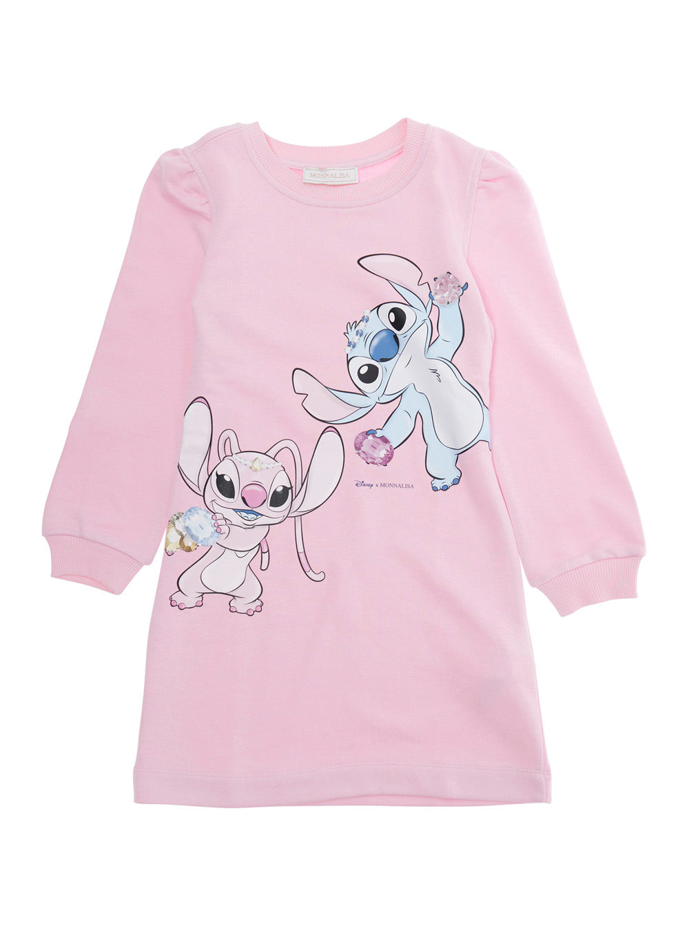 Monnalisa Stitch Character Print Dress — Pink by Monnalisa