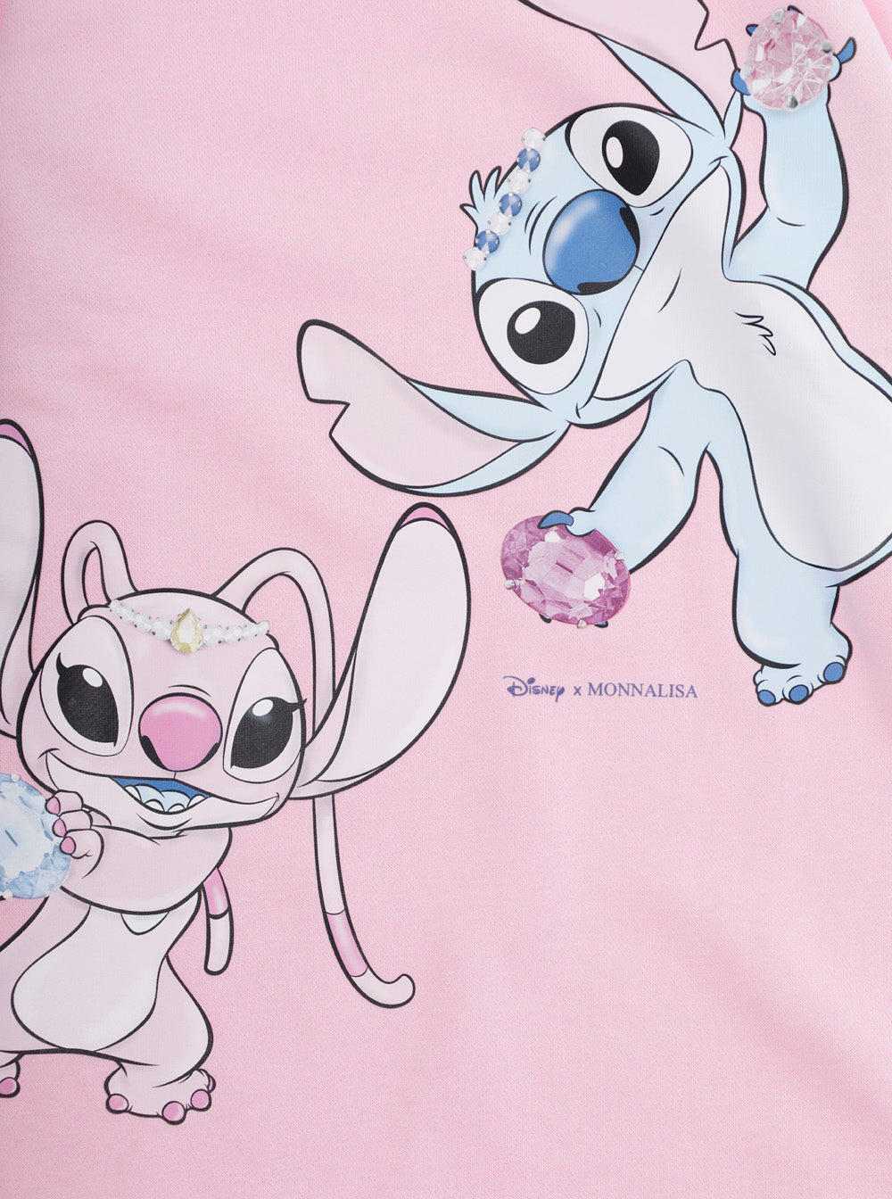 Monnalisa Stitch Character Print Dress — Pink, view 3