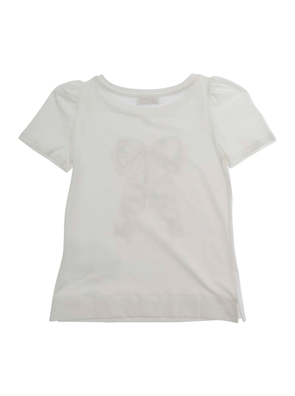 Monnalisa Rhinestone-Embellished Crew Neck T-Shirt — White, view 2