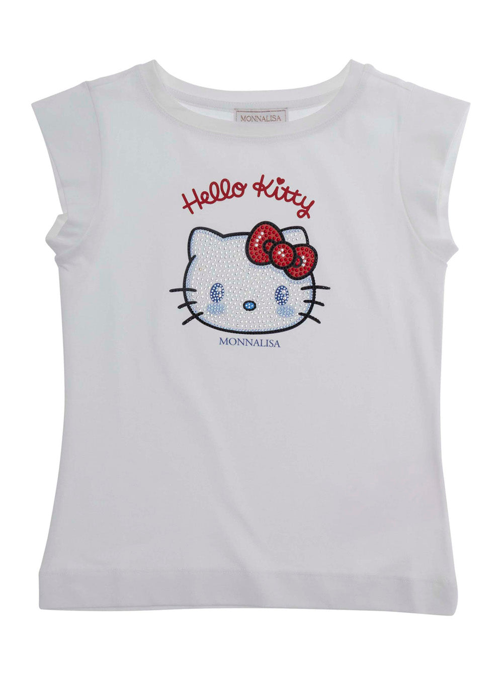 Monnalisa Rhinestone-Embellished Hello Kitty T-Shirt — White by Monnalisa