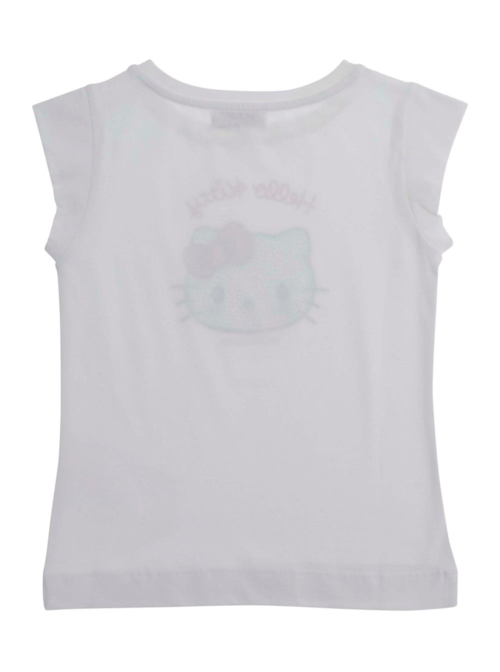 Monnalisa Rhinestone-Embellished Hello Kitty T-Shirt — White, view 2