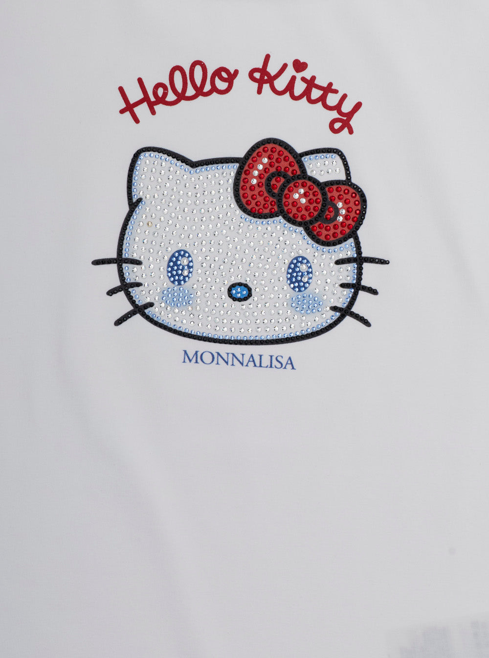Monnalisa Rhinestone-Embellished Hello Kitty T-Shirt — White, view 3