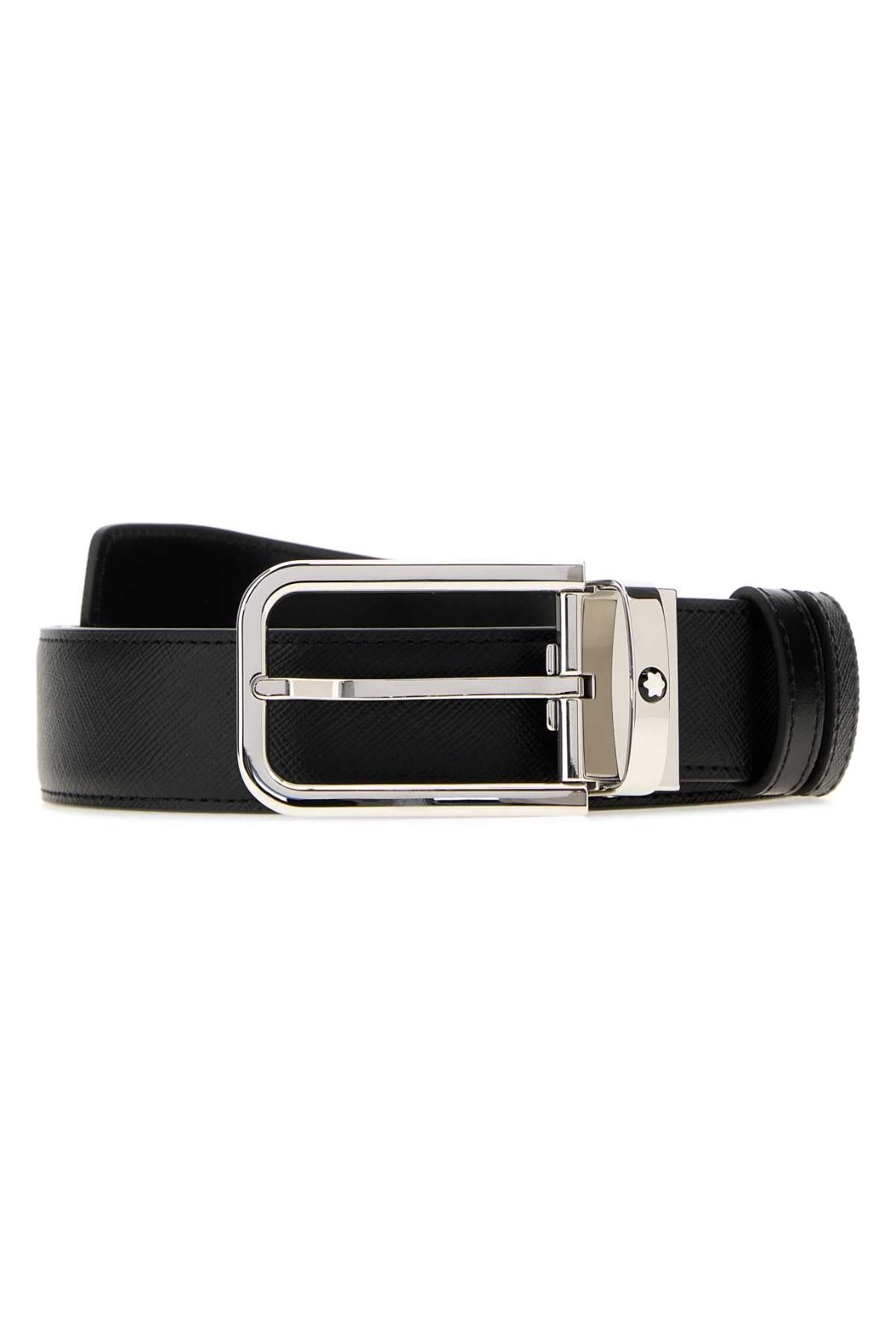 Montblanc Leather Reversible Belt — Black by Montblanc