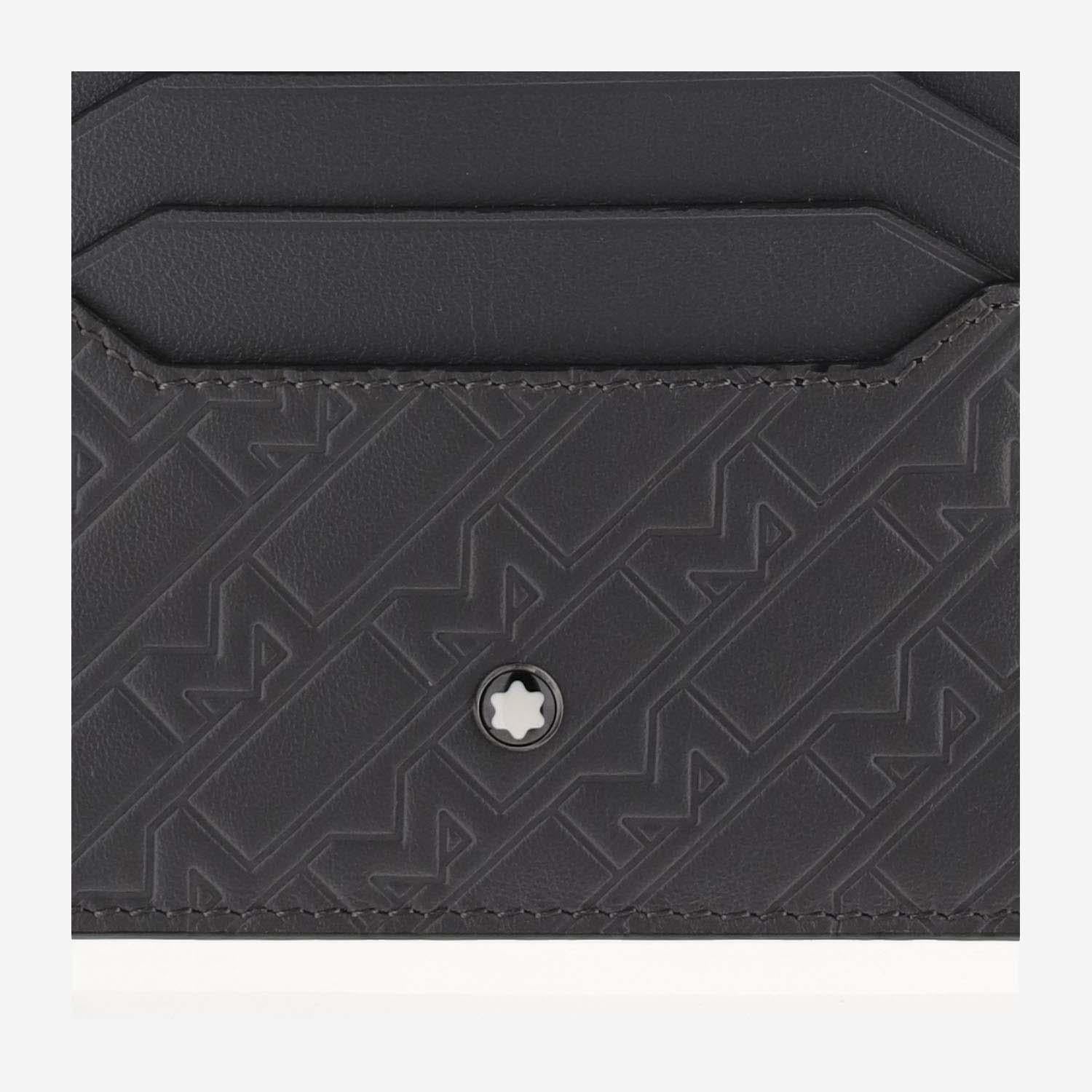Montblanc Embossed Leather Card Case — Gray, view 2