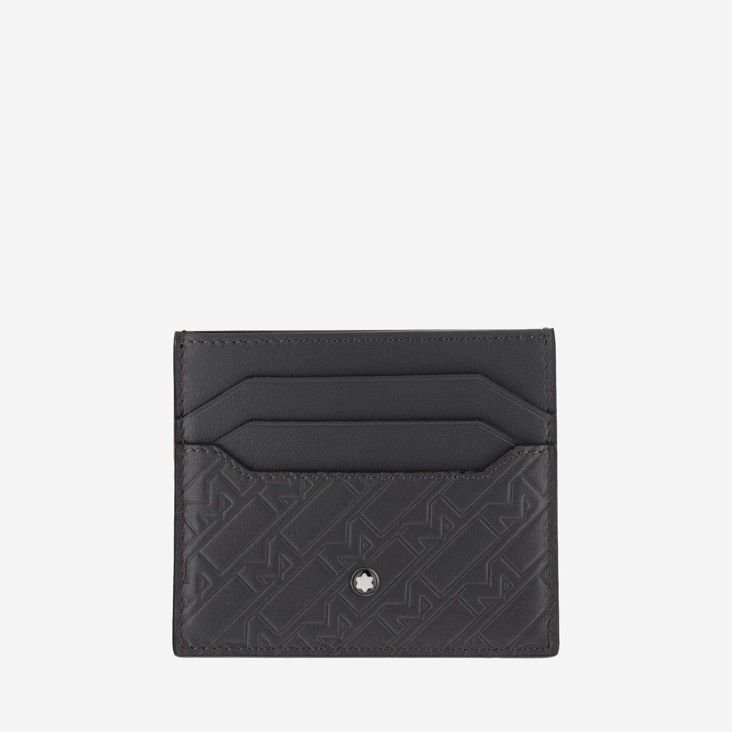 Montblanc Embossed Leather Card Case — Gray, view 3