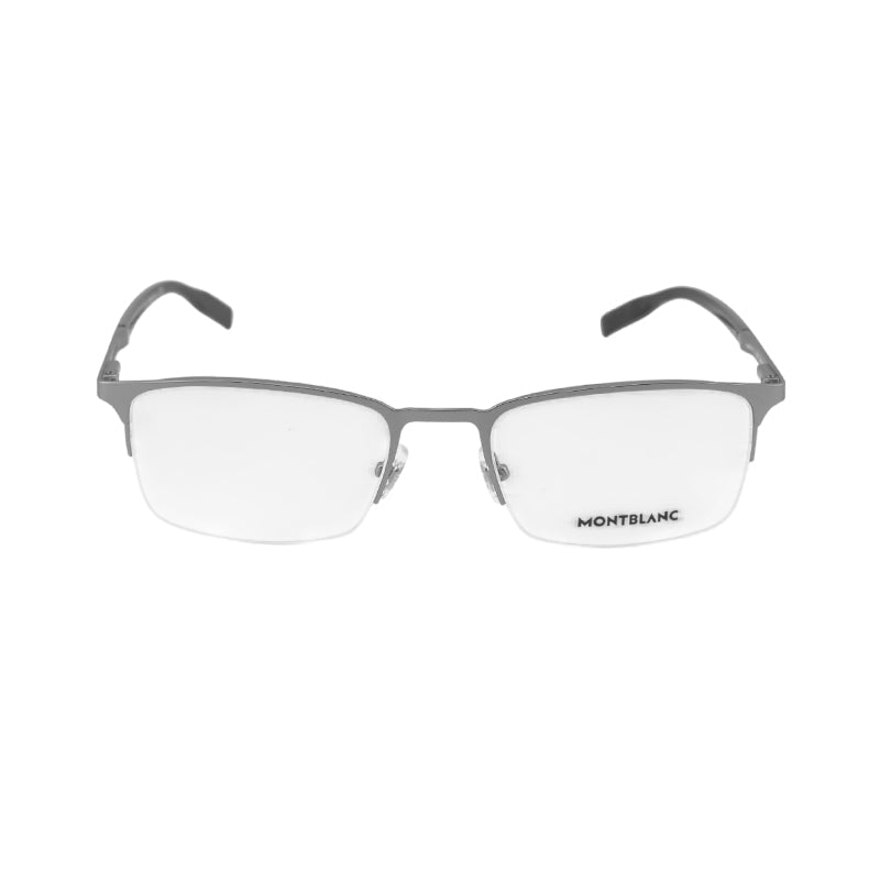 Montblanc MB0117O002 Rectangle Semi Rim Eyeglasses — Silver, view 2