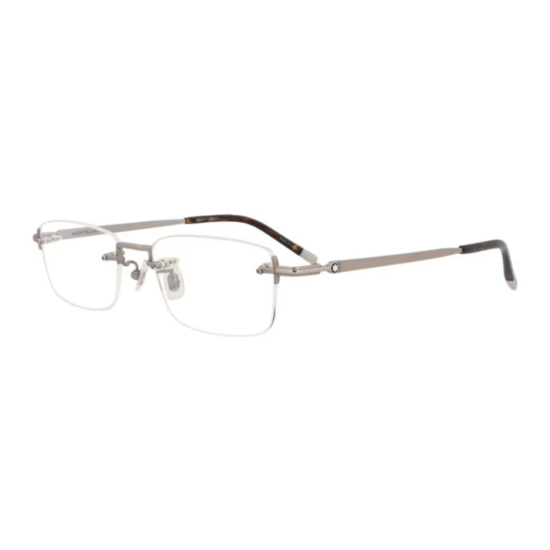 Montblanc MB0132O002 Rectangle Semi-Rim Eyeglasses — Gray by Montblanc