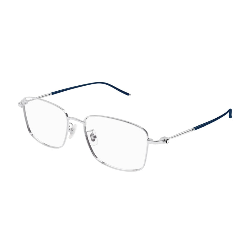 Montblanc MB0140OK007 Rectangle Metal Frame Eyeglasses — Silver by Montblanc
