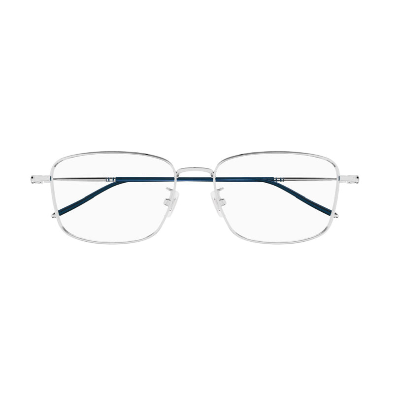 Montblanc MB0140OK007 Rectangle Metal Frame Eyeglasses — Silver, view 2