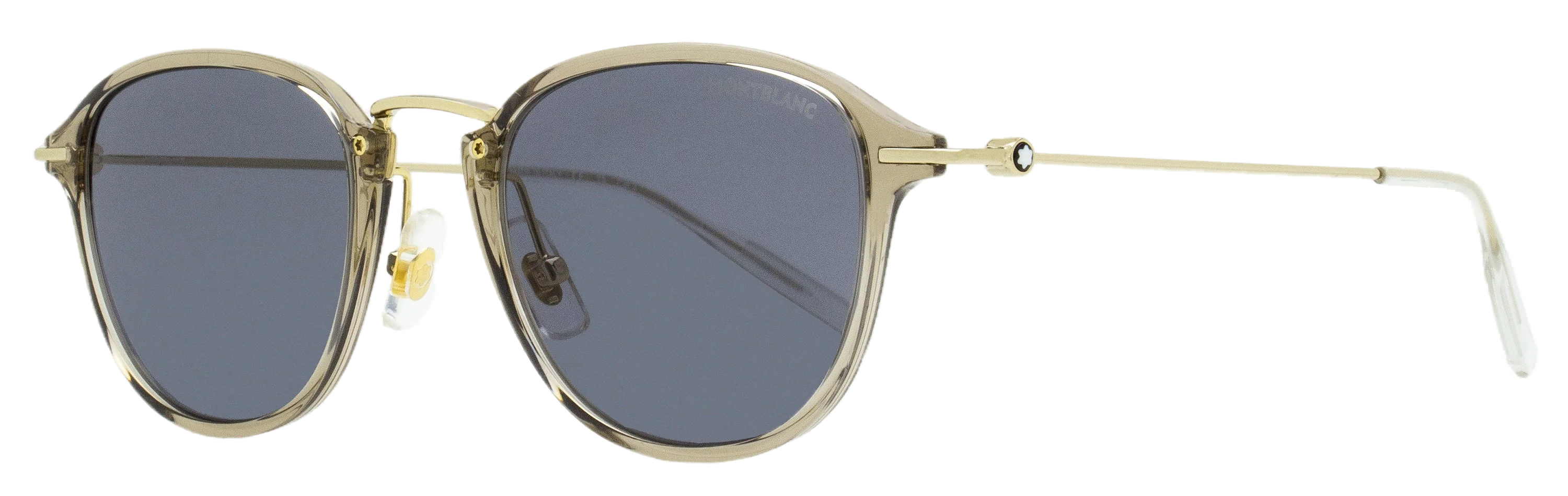 Montblanc MB0155S Classic Oval Metal-Framed Sunglasses — Beige by Montblanc
