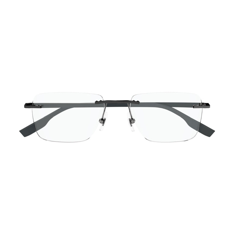 Montblanc MB0185O003 Rectangle Rimless Metal Eyeglasses — Gray, view 2