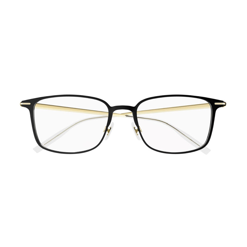 Montblanc MB0196OK002 Black-Gold Rectangle Eyeglasses — Black, view 2