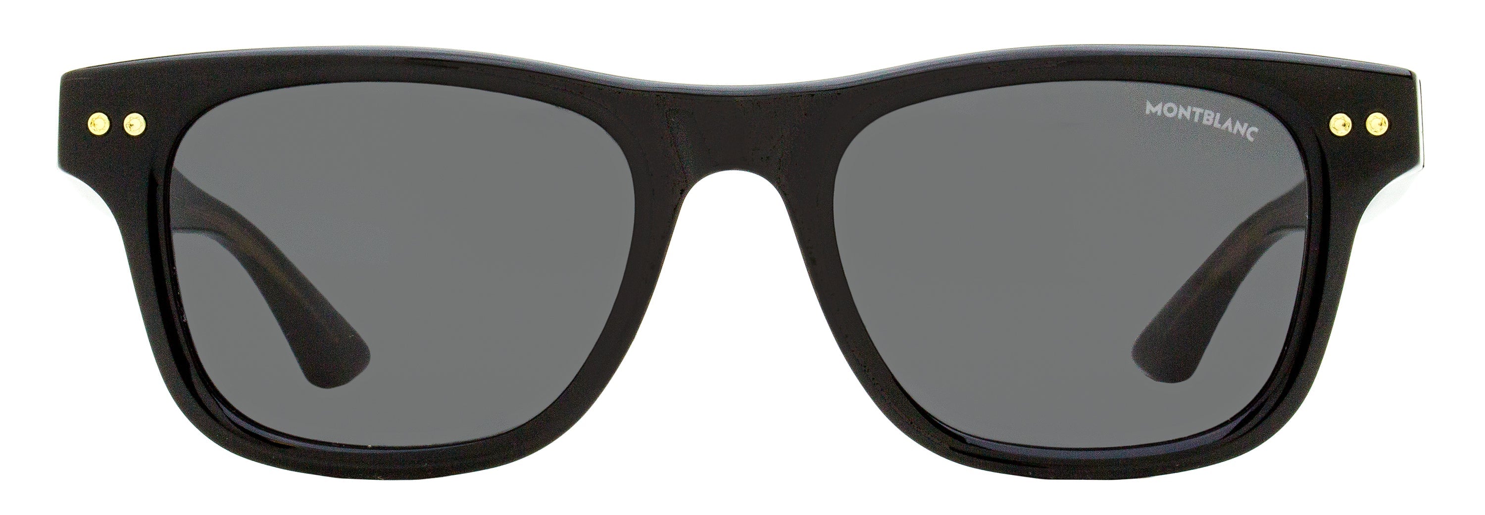 Montblanc MB0254S Soft Rectangular Acetate Sunglasses — Black, view 2