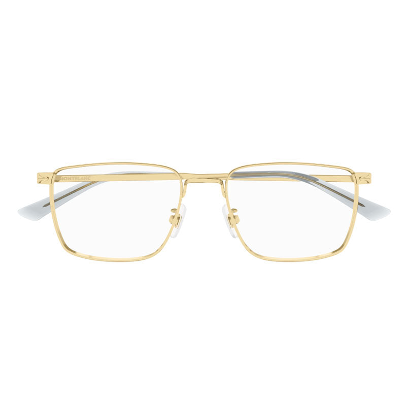 Montblanc MB0308O001 Square Metal Frame Eyeglasses — Gold, view 2