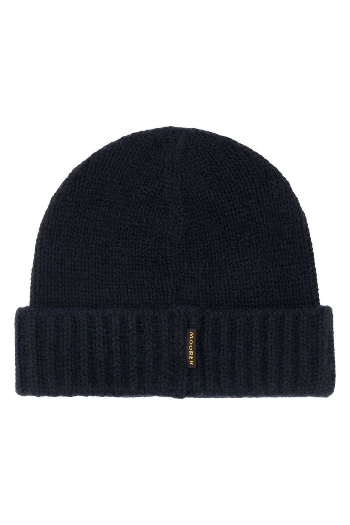 Moorer BERET-CWS Cashmere Beanie — Navy, view 2
