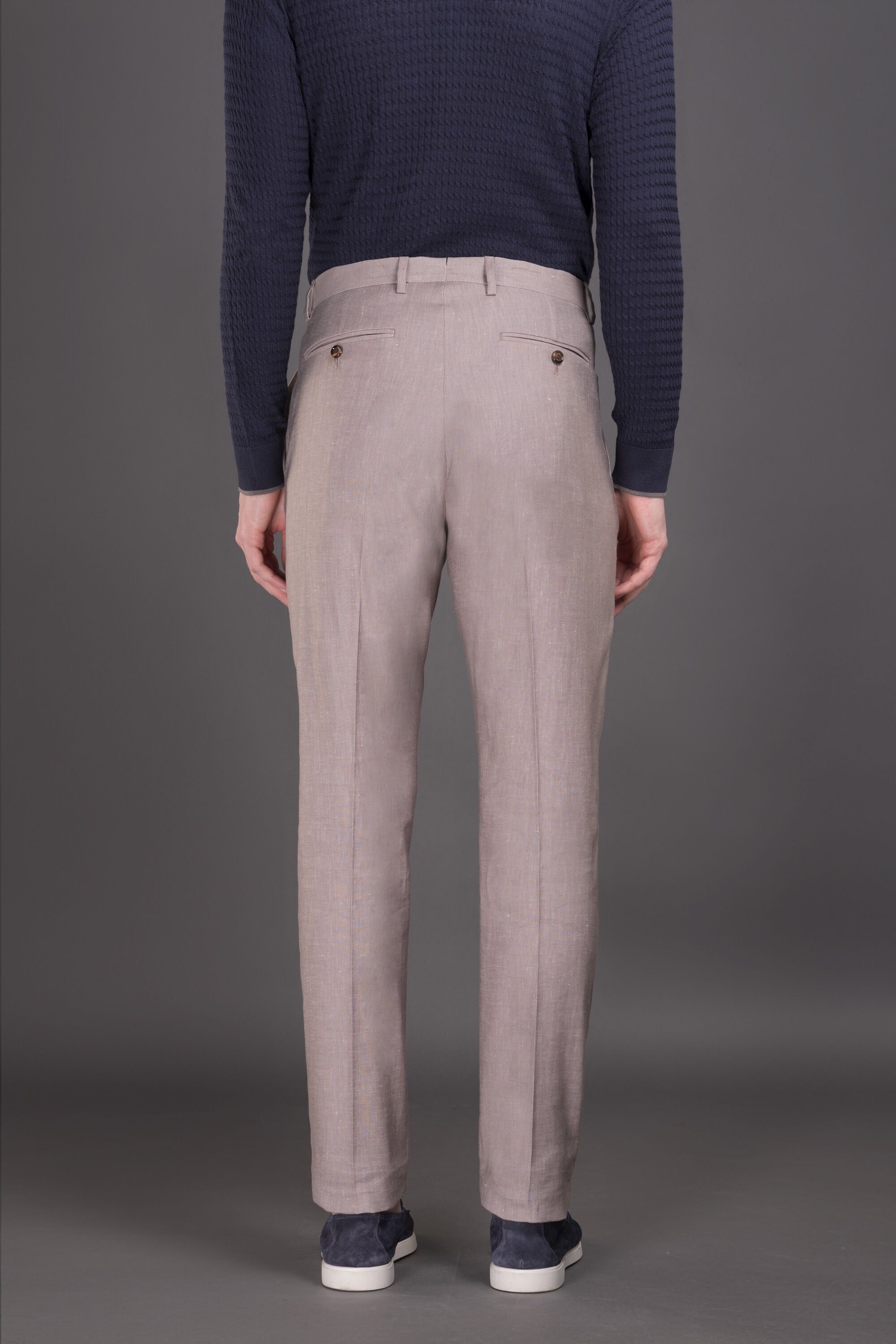 Moorer Mens Light Beige Tailored Trousers Gray, view 2
