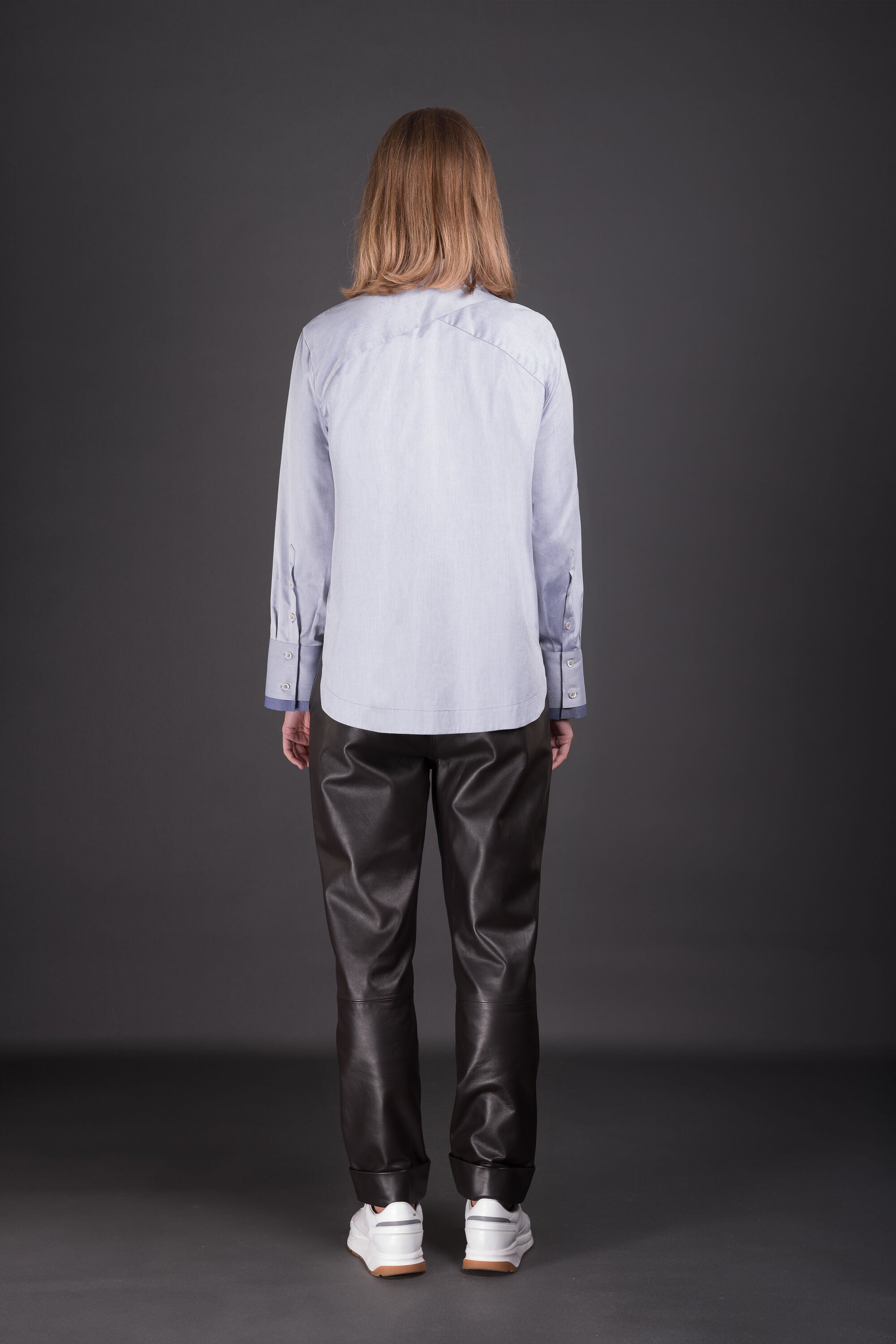 Moorer Womens Light Blue Tailored Shirt, view 2
