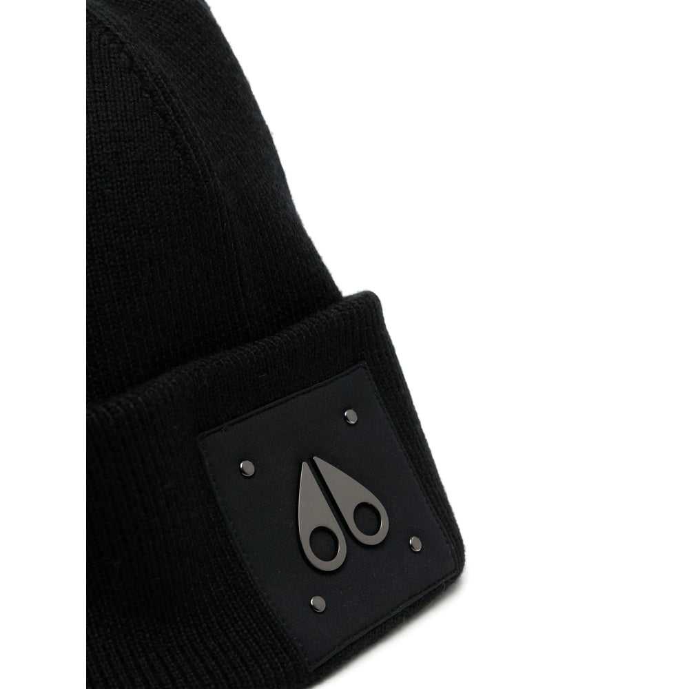 Moose Knuckles M34MA574 Ribbed Wool Winter Hat — Black, view 2