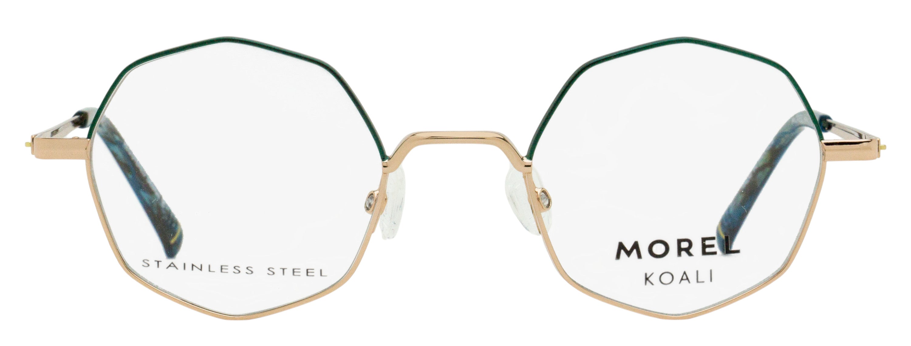 Morel 20147K Geometric octagonal-frame Eyeglasses — Gold, view 2
