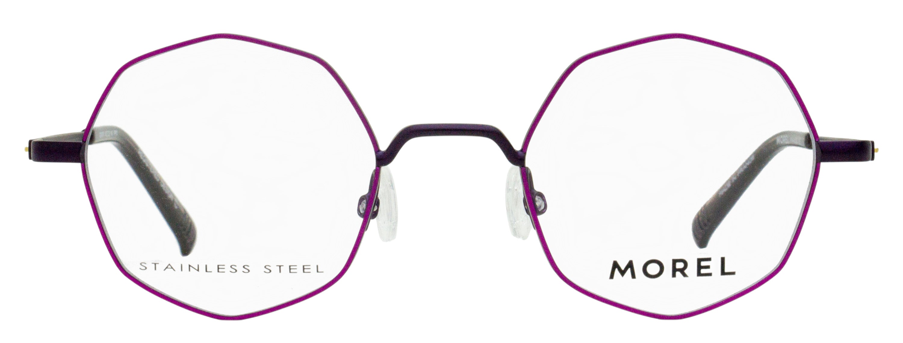 Morel 20147K Octagonal Stainless Steel Eyeglasses — Purple, view 2