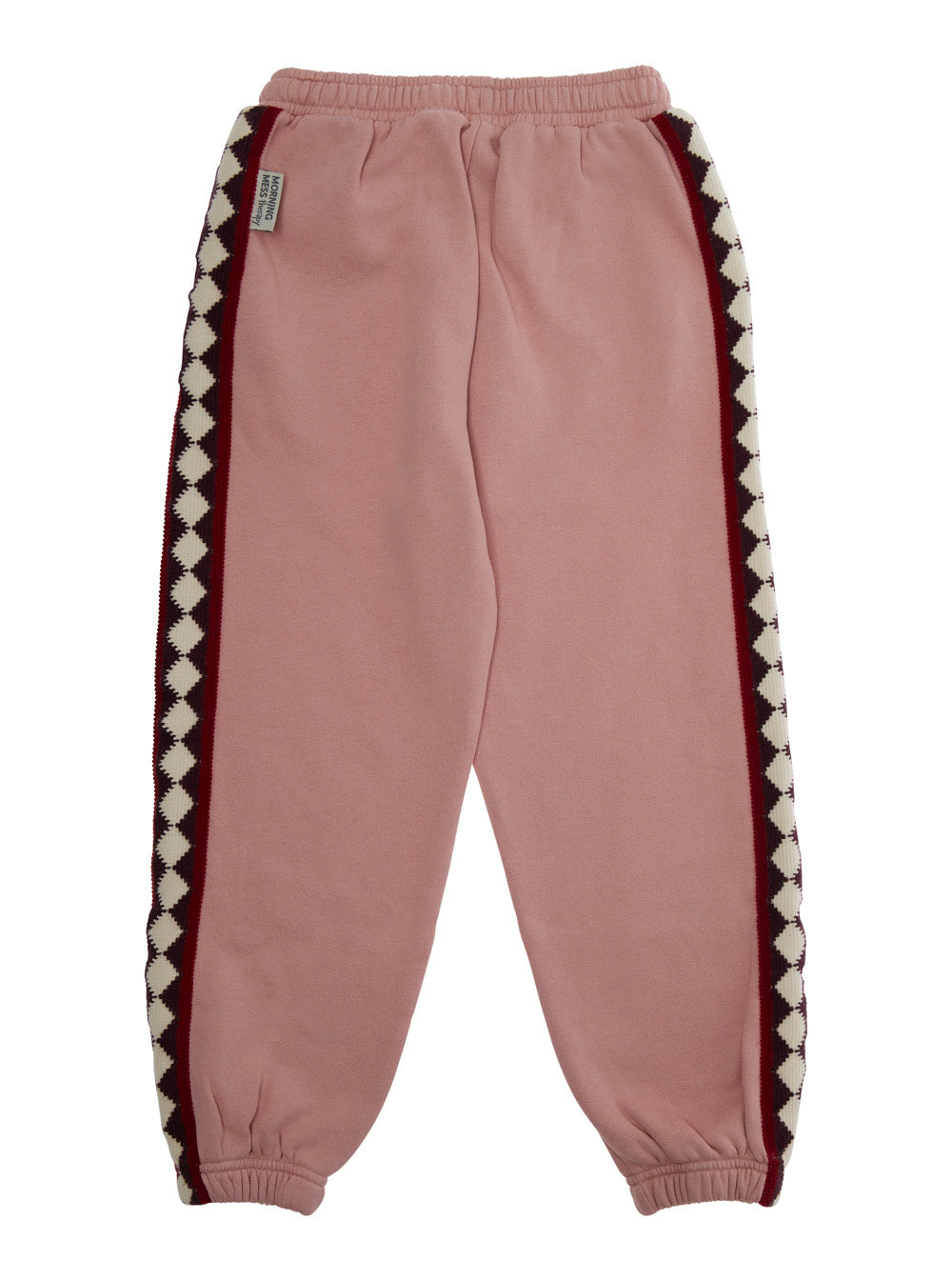 Morning Mess Therapy Embroidered Cotton Jogger Pants — Pink, view 2