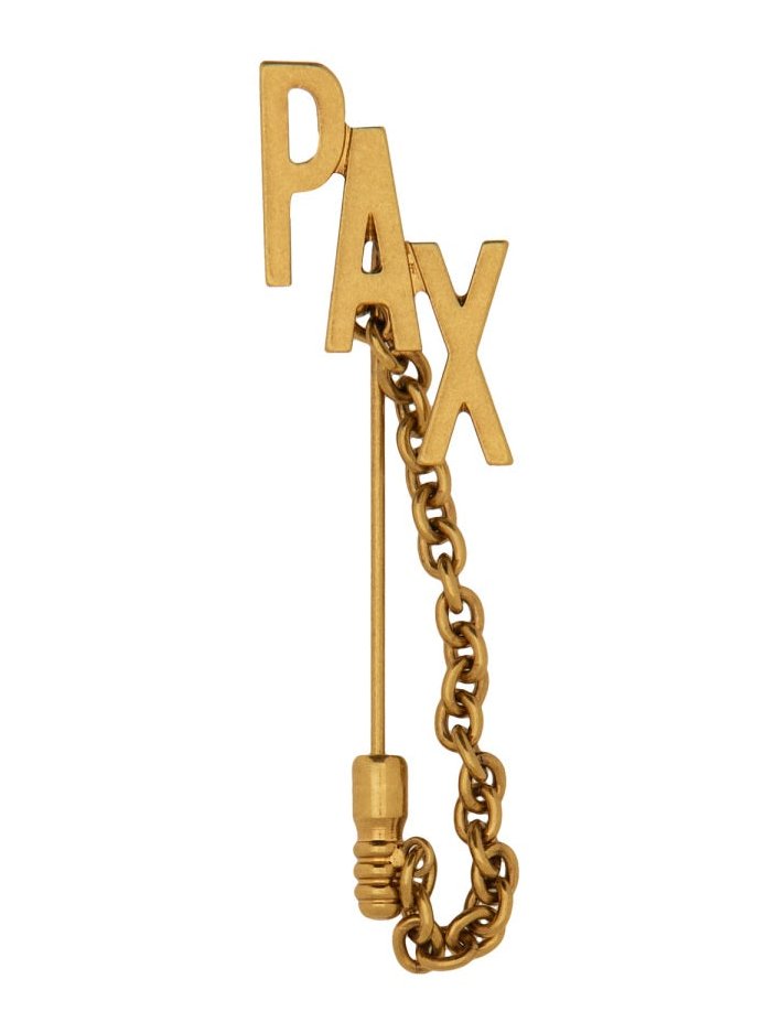 Moschino Chain-Link Brass Brooch — Gold by Moschino