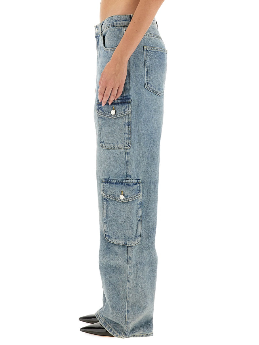 Moschino Denim Cotton Cargo Pants — Blue, view 2