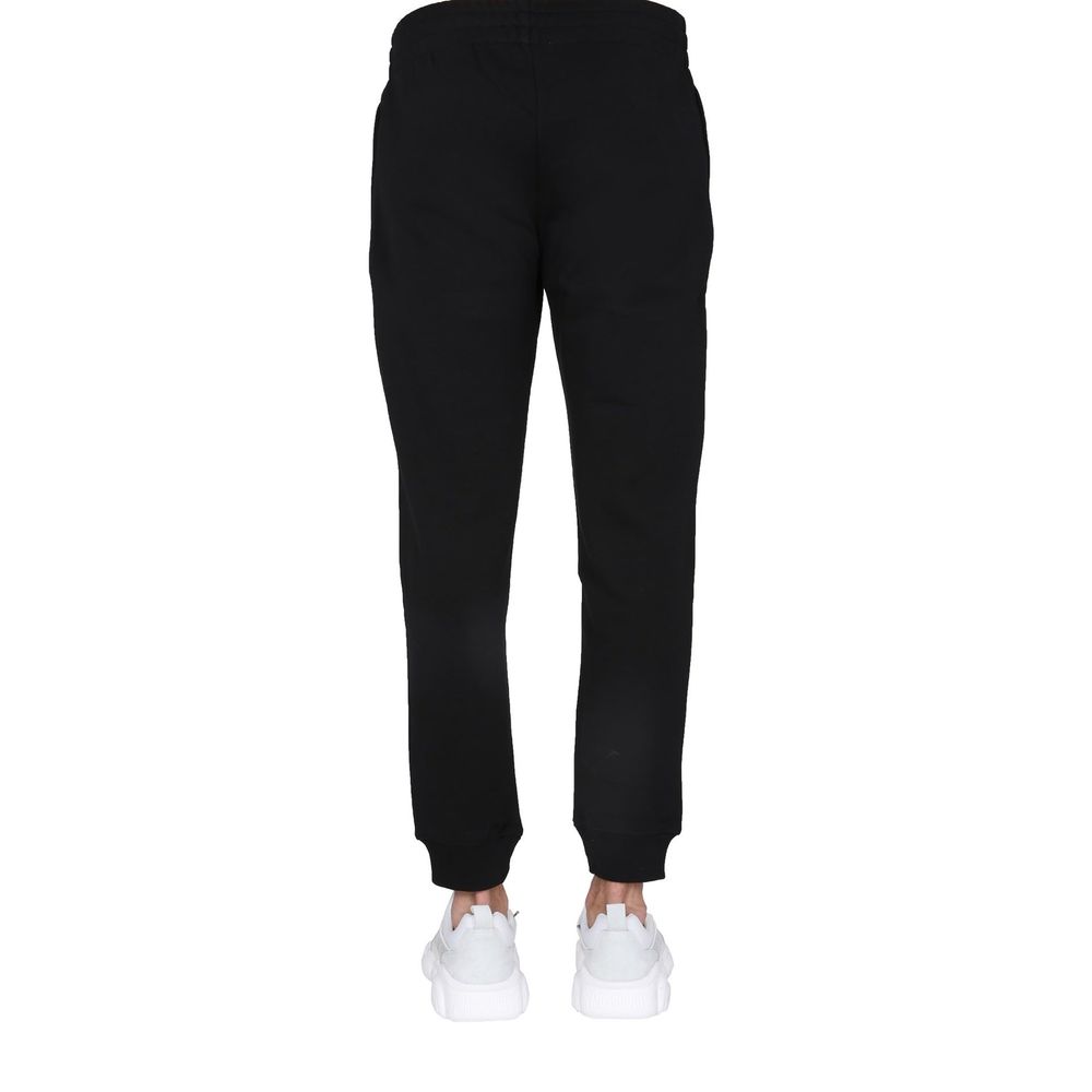 Moschino Couture Embroidered Logo Cotton Joggers — Black, view 3