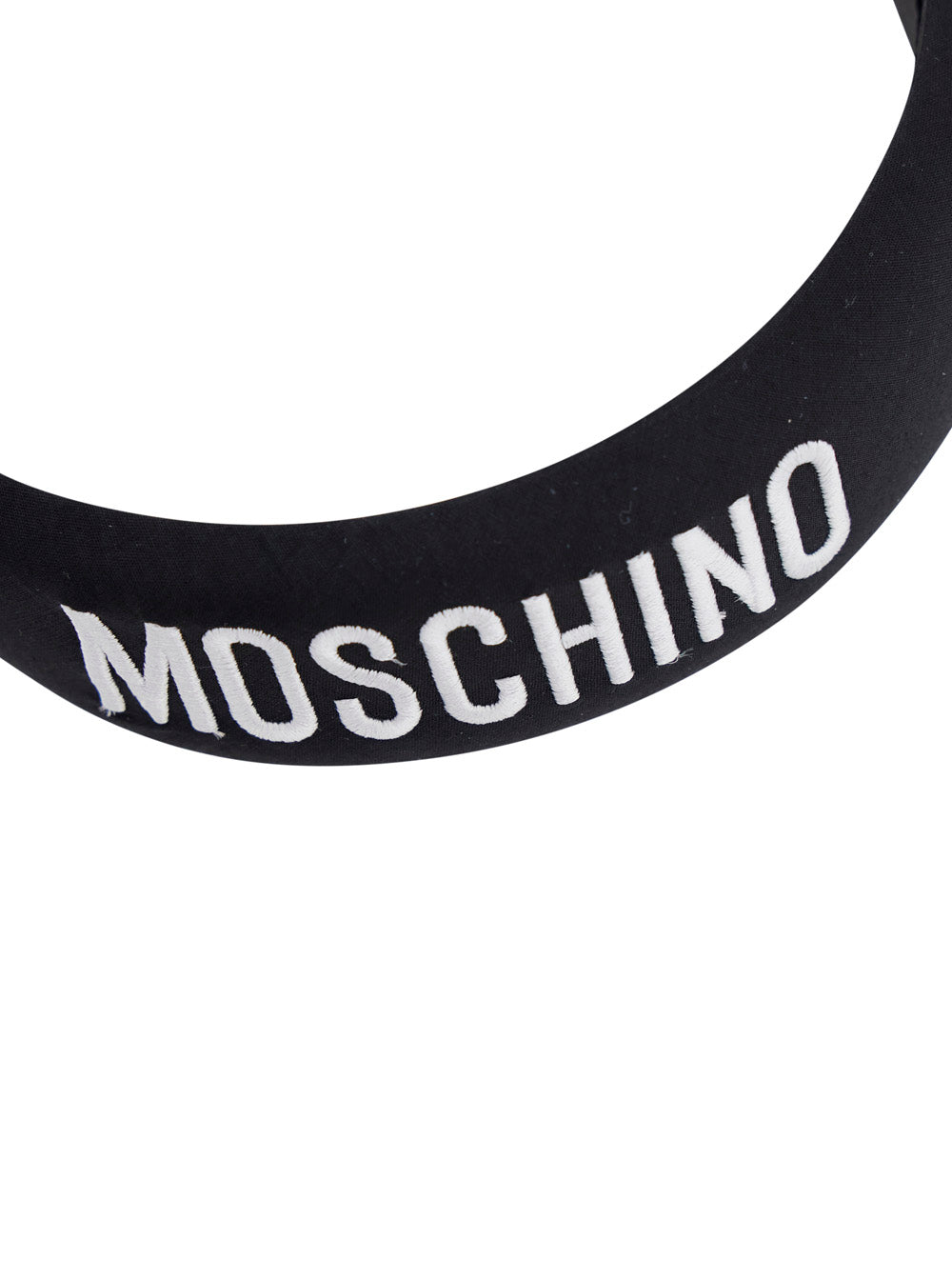 Moschino Logo-Embroidered Cotton Headband — Black, view 2