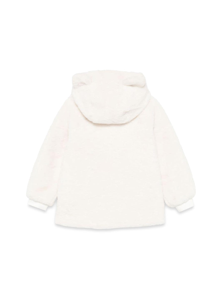 Moschino Hooded Plush Teddy Jacket — White, view 5