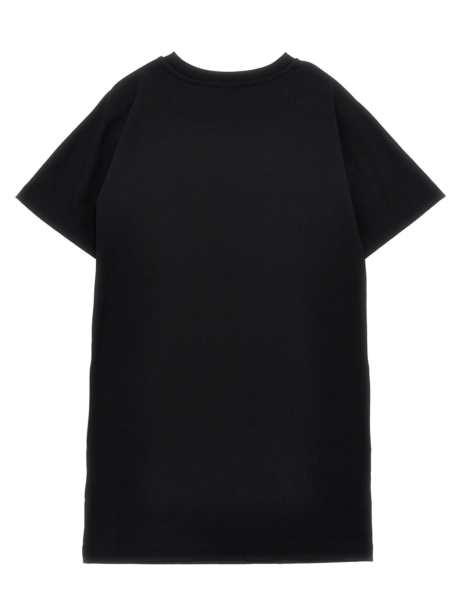 Moschino Kid Teen Logo-Print Cotton T-shirt Dress — Black, view 2
