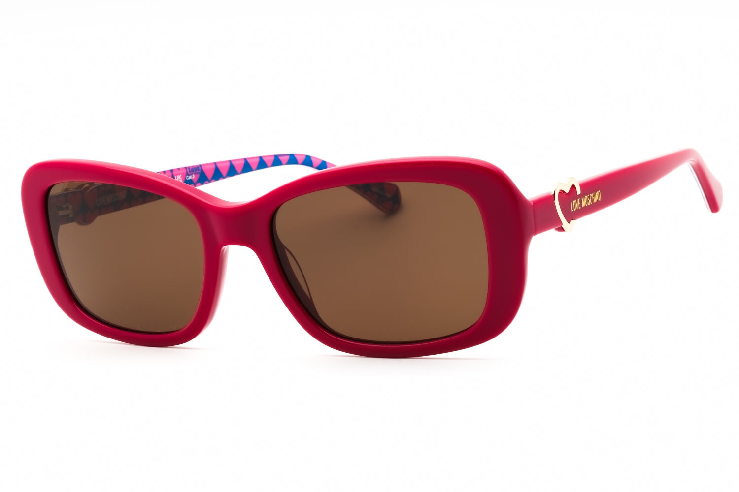 Moschino Love MOL060S Rectangular Plastic Frame Sunglasses — Fuchsia by Moschino Love