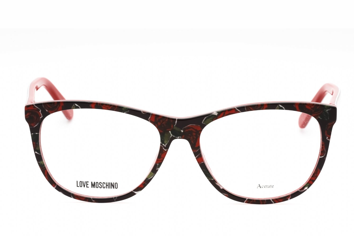 Moschino Love MOL524 Printed Oval Eyeglasses — Red, view 2