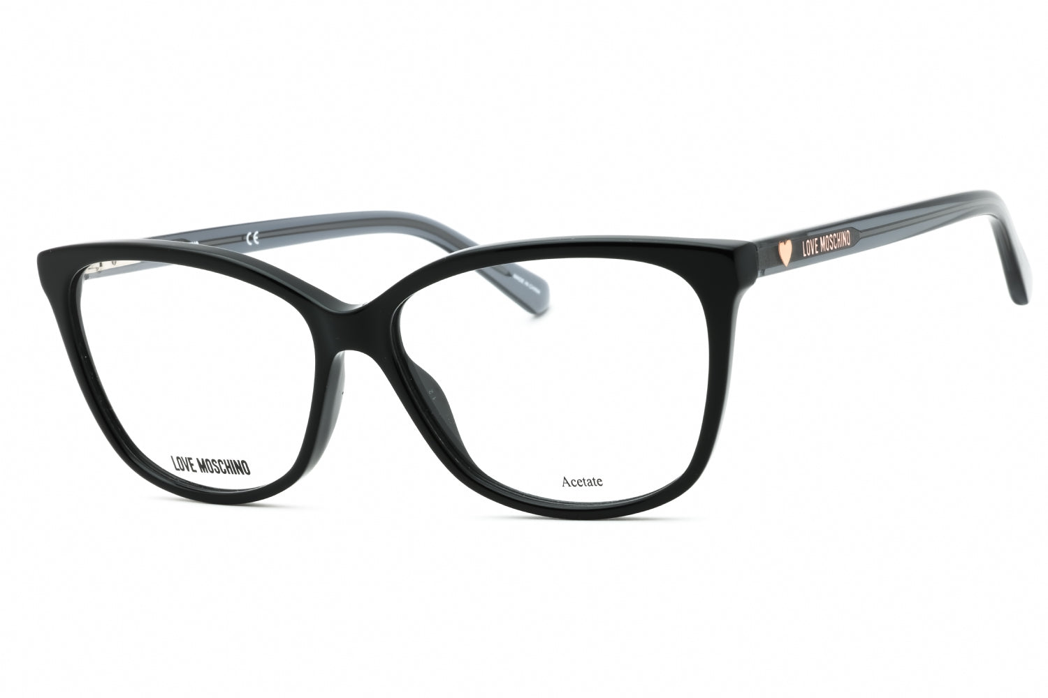 Moschino Love MOL546 Rectangular Acetate Eyeglasses — Black by Moschino Love