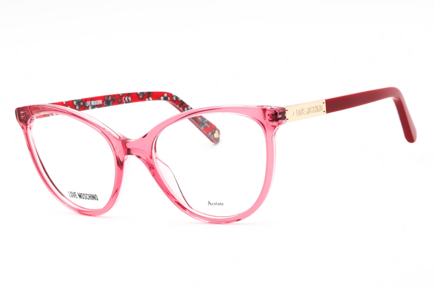 Moschino Love MOL574 Cat Eye Plastic Frame Eyeglasses — Pink by Moschino Love