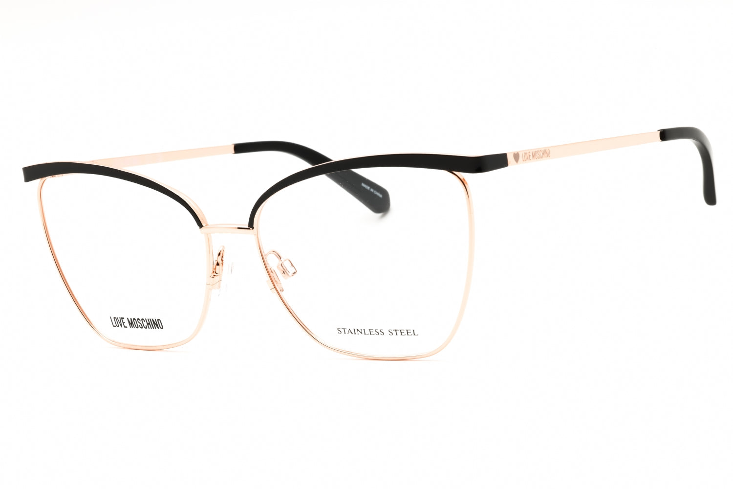 Moschino Love MOL596 Cat-Eye Metal Eyeglasses — Rose Gold by Moschino Love