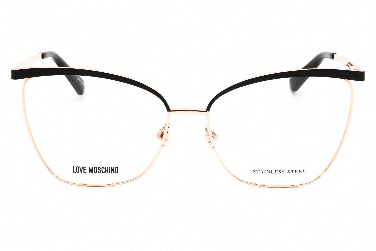 Moschino Love MOL596 Cat-Eye Metal Eyeglasses — Rose Gold, view 2
