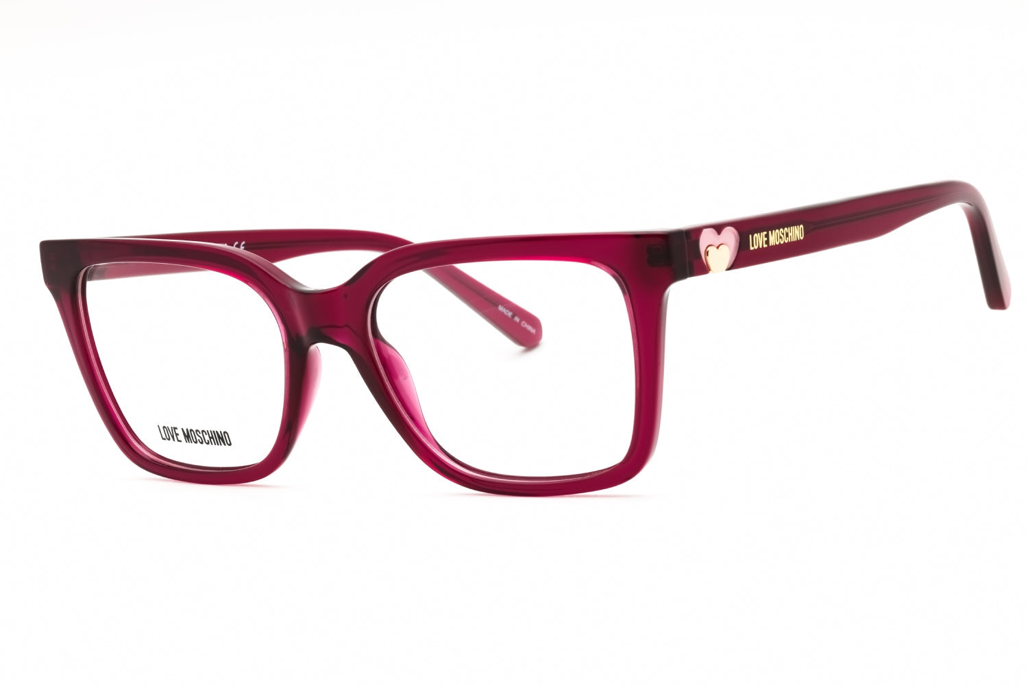 Moschino Love MOL603 Rectangular Plastic Frame Eyeglasses — Fuchsia by Moschino Love