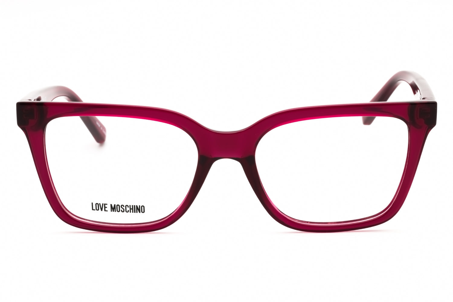 Moschino Love MOL603 Rectangular Plastic Frame Eyeglasses — Fuchsia, view 2