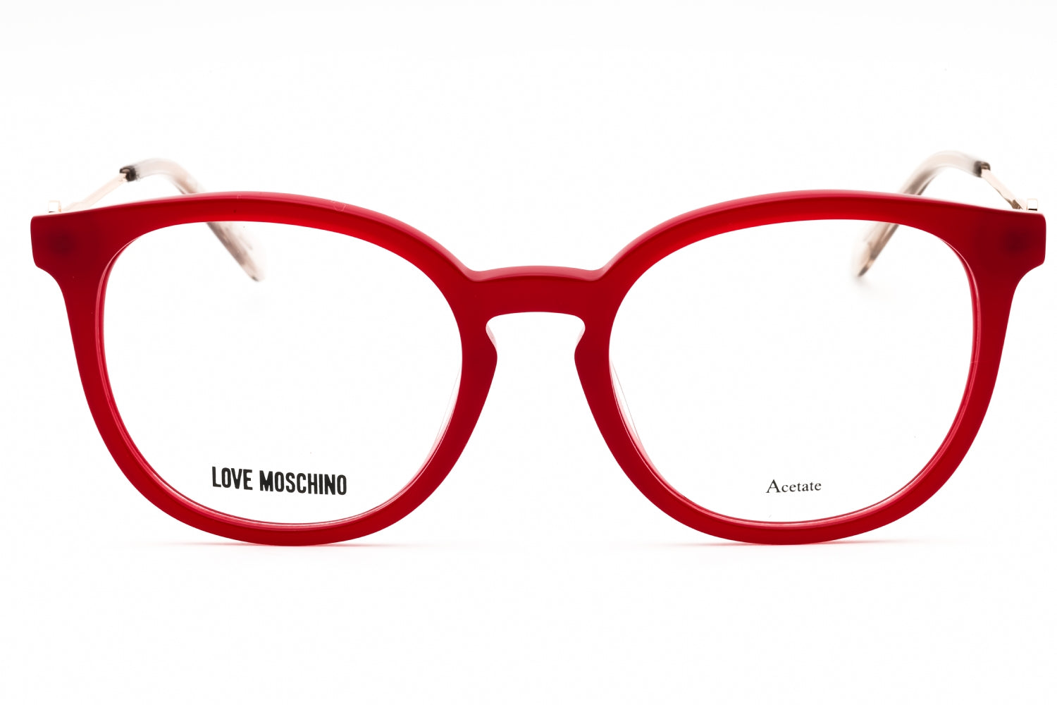 Moschino Love MOL607TN Round-Frame Red Eyeglasses — Red, view 2