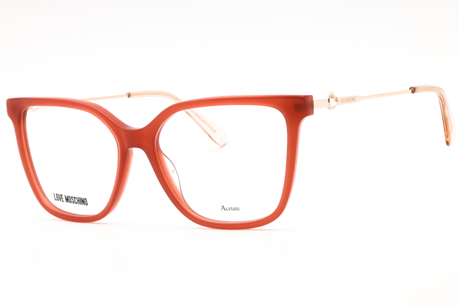Moschino Love MOL612 Rectangular Acetate Eyeglasses — Coral by Moschino Love