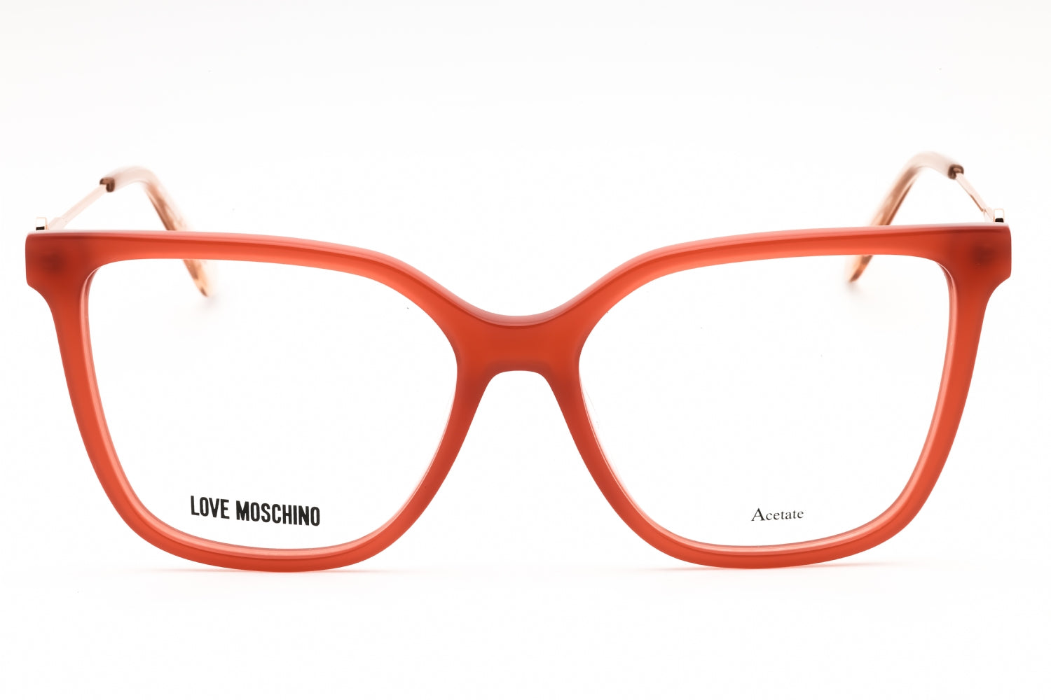 Moschino Love MOL612 Rectangular Acetate Eyeglasses — Coral, view 2