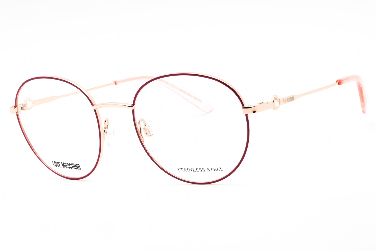 Moschino Love MOL613 Round Metal Frame Eyeglasses — Gold by Moschino Love